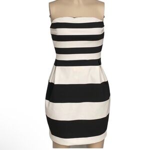 Express black and white striped dress NWOT Size 4.